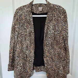 Chico's Leopard Print Blazer Size 2 / L / 14 - NWOT